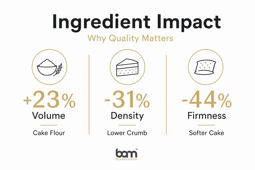 Infografika se statistikami o vlivu ingrediencí na pečení