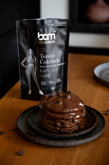 Tmavé čokoládové kapky, bez přidaného cukru, 250 g