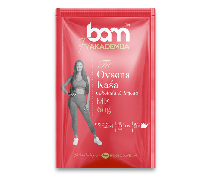 Ovesná kaše, čokoláda a jahoda, 60 g
