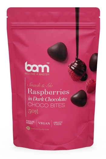 Maliny v hořké čokoládě, 50 g