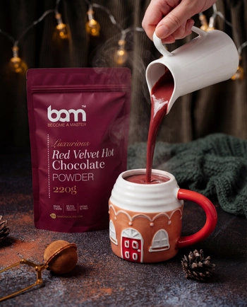 Červená sametová horká čokoláda, 220 g