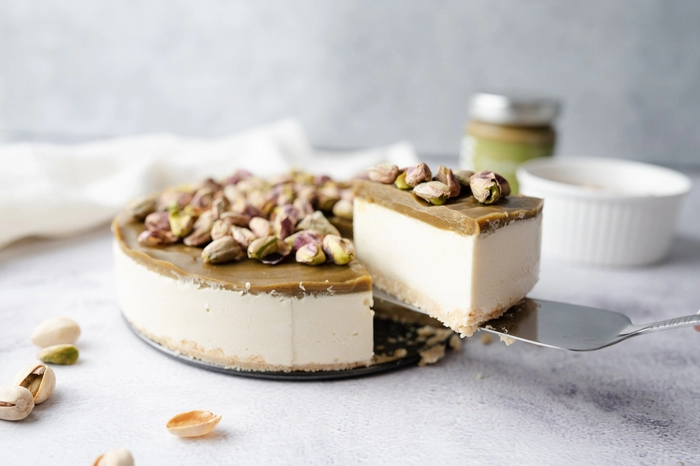 pistáciový cheesecake bez pecení